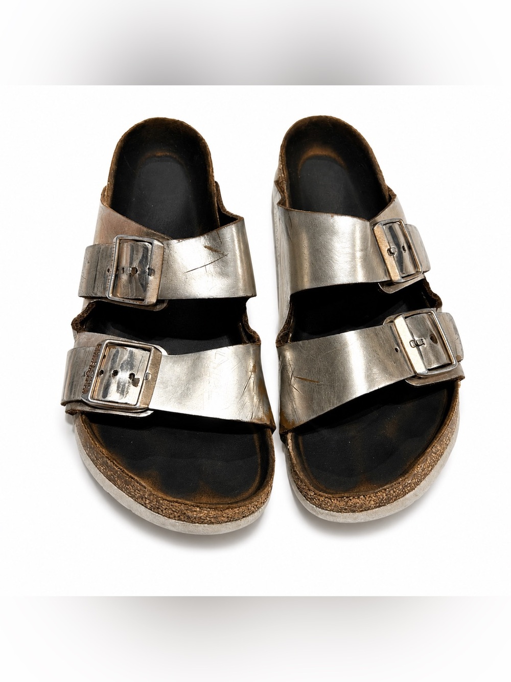 Birkenstock Arizona Size 39 Metallic Copper Double Strap Comfort Sandals 8.5